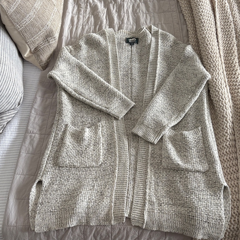 Roots Cozy Cream Open-Front Sweater